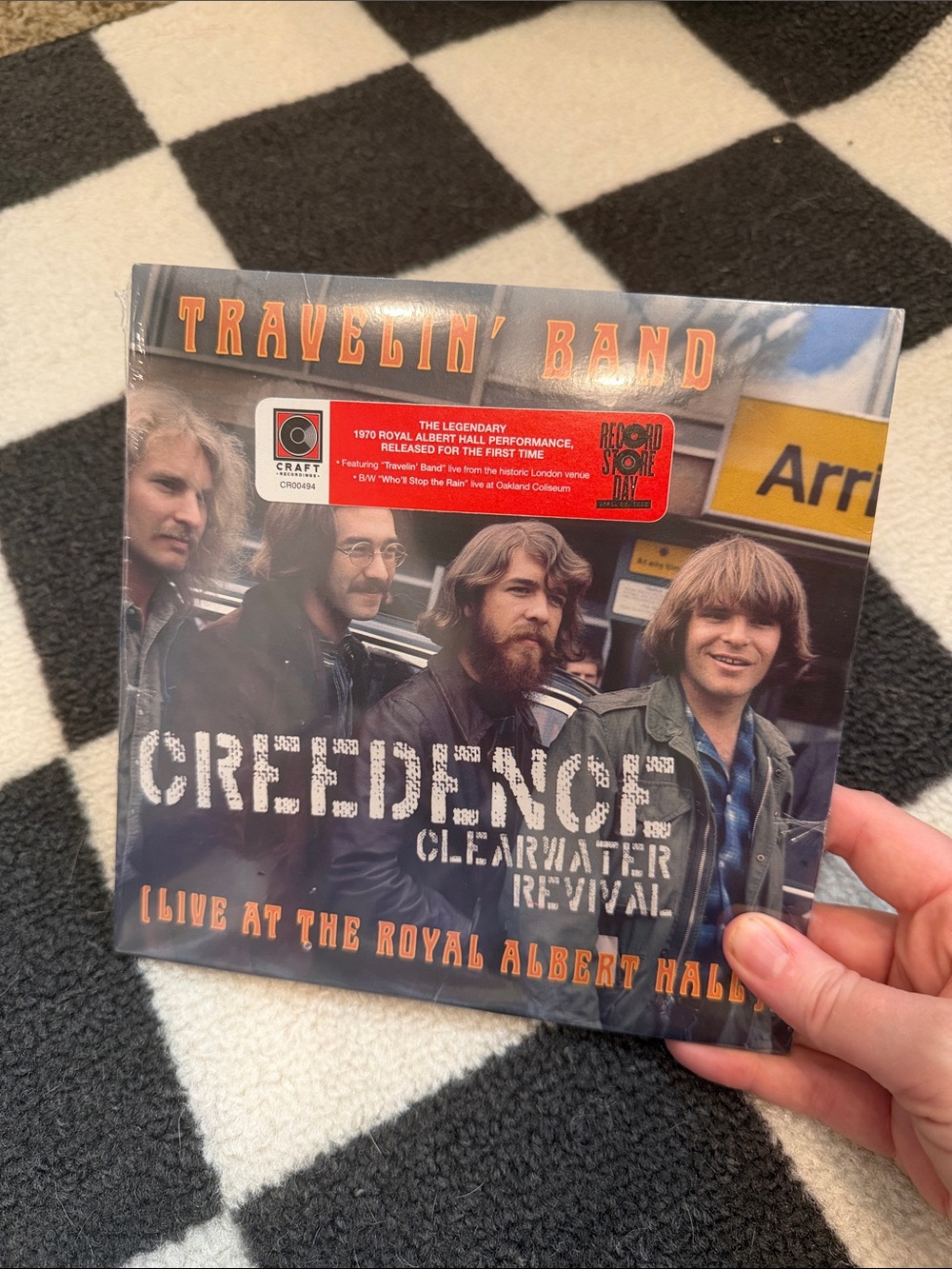 Creedence Clearwater Revival "Travelin' Band" Album Cover Art - Black/White